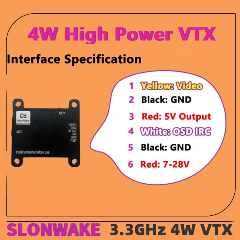 SLONWAKE FPV 3.3G 16CH 4000mW  - огляд і ціна Drone Antenna
